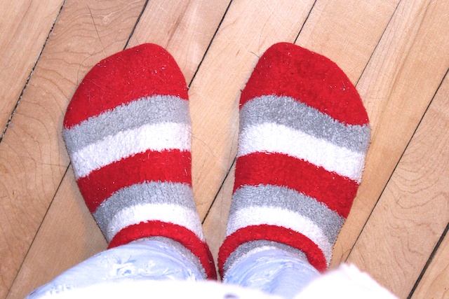 striped winter socks