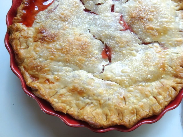 cherry rhubarb pie